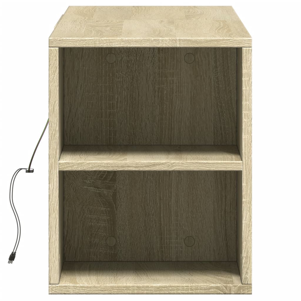 Dulap TV de perete cu lumini LED, stejar sonoma, 135x31x39,5 cm GartenMobel Dekor