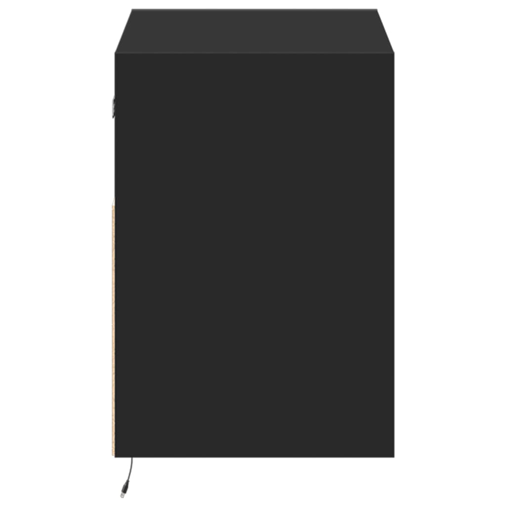 Dulap TV de perete cu lumini LED negru 80x31x45 cm GartenMobel Dekor