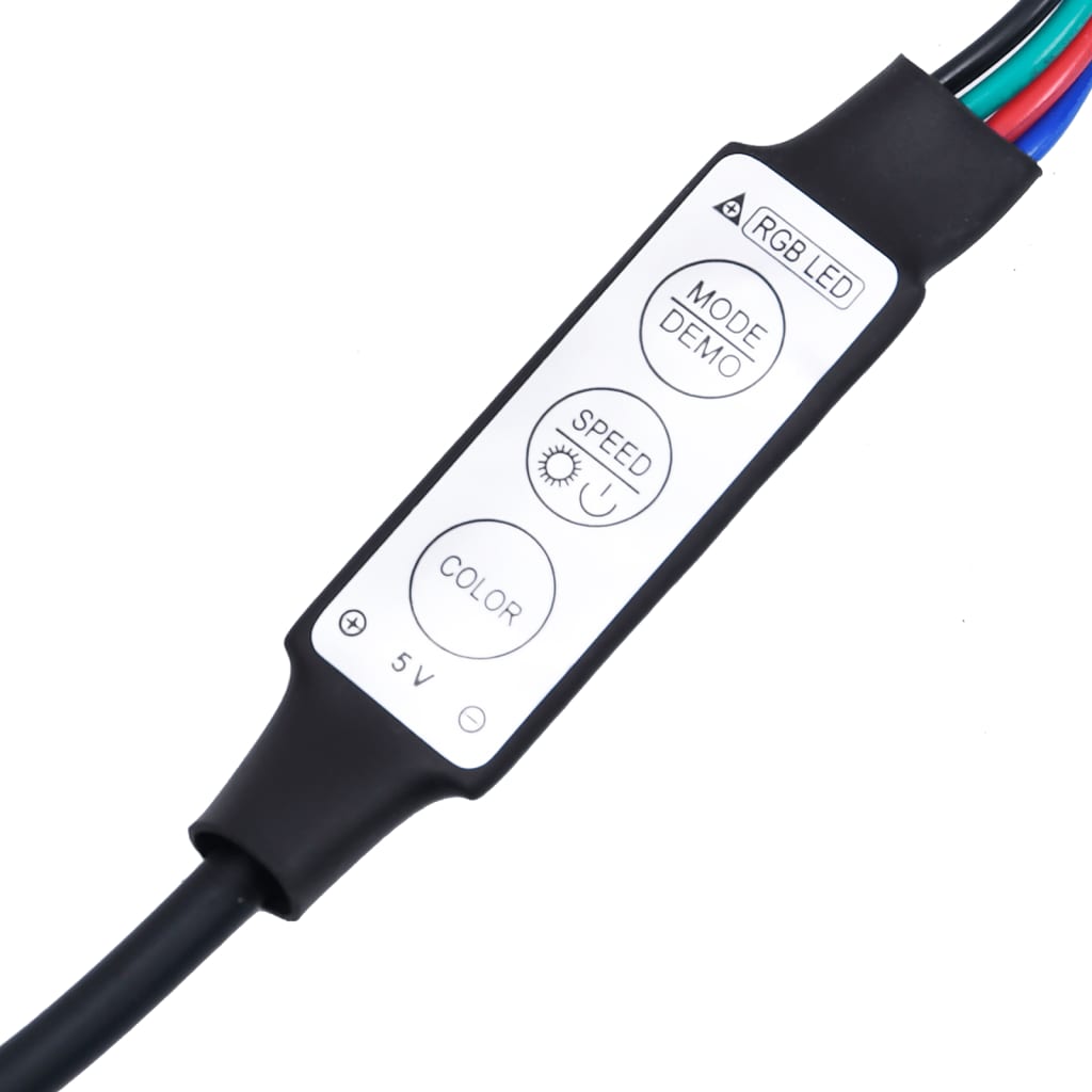 Noptiere cu lumini LED, 2 buc., negru, lemn prelucrat GartenMobel Dekor