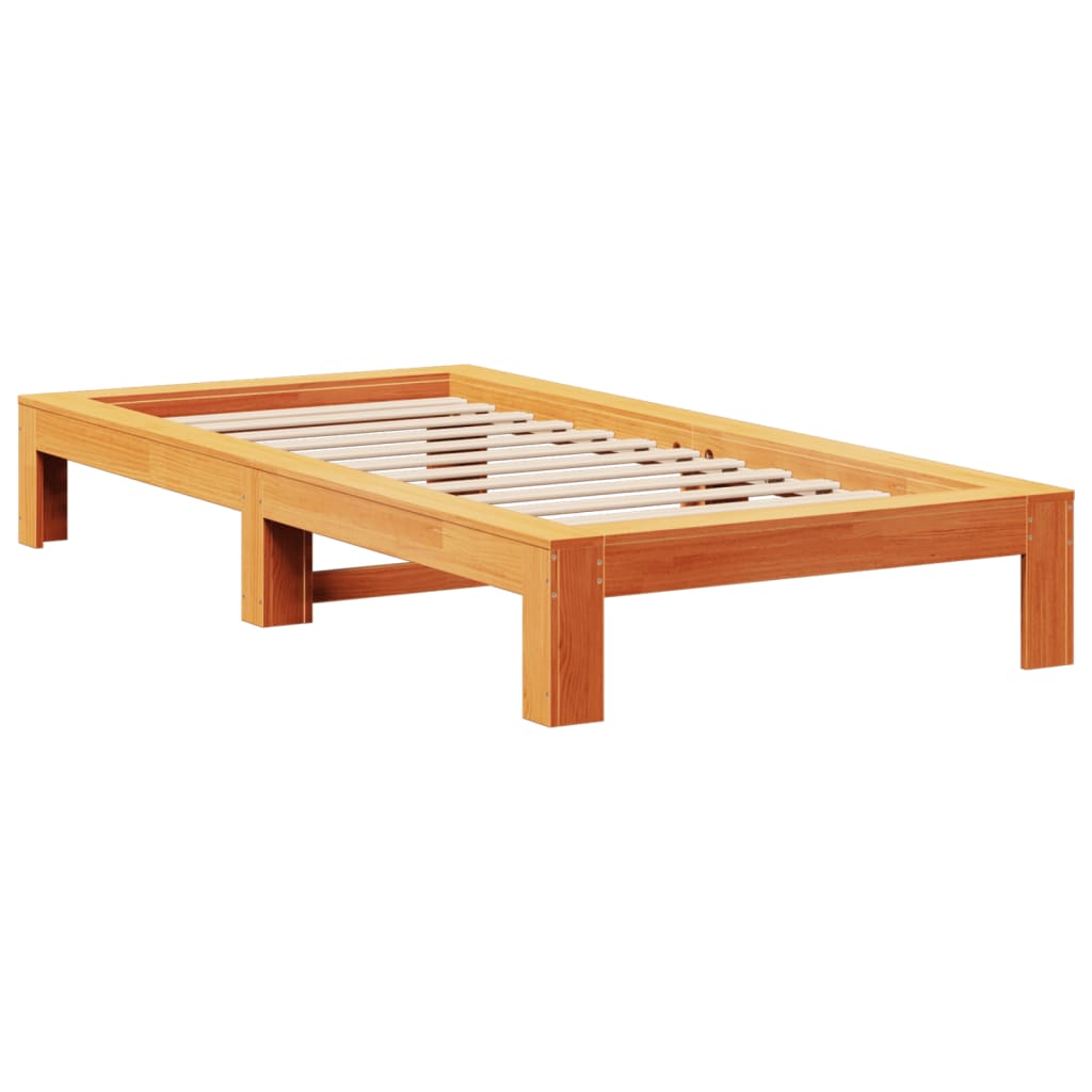 Cadru pat fără saltea, maro ceruit, 90x190 cm, lemn masiv pin GartenMobel Dekor
