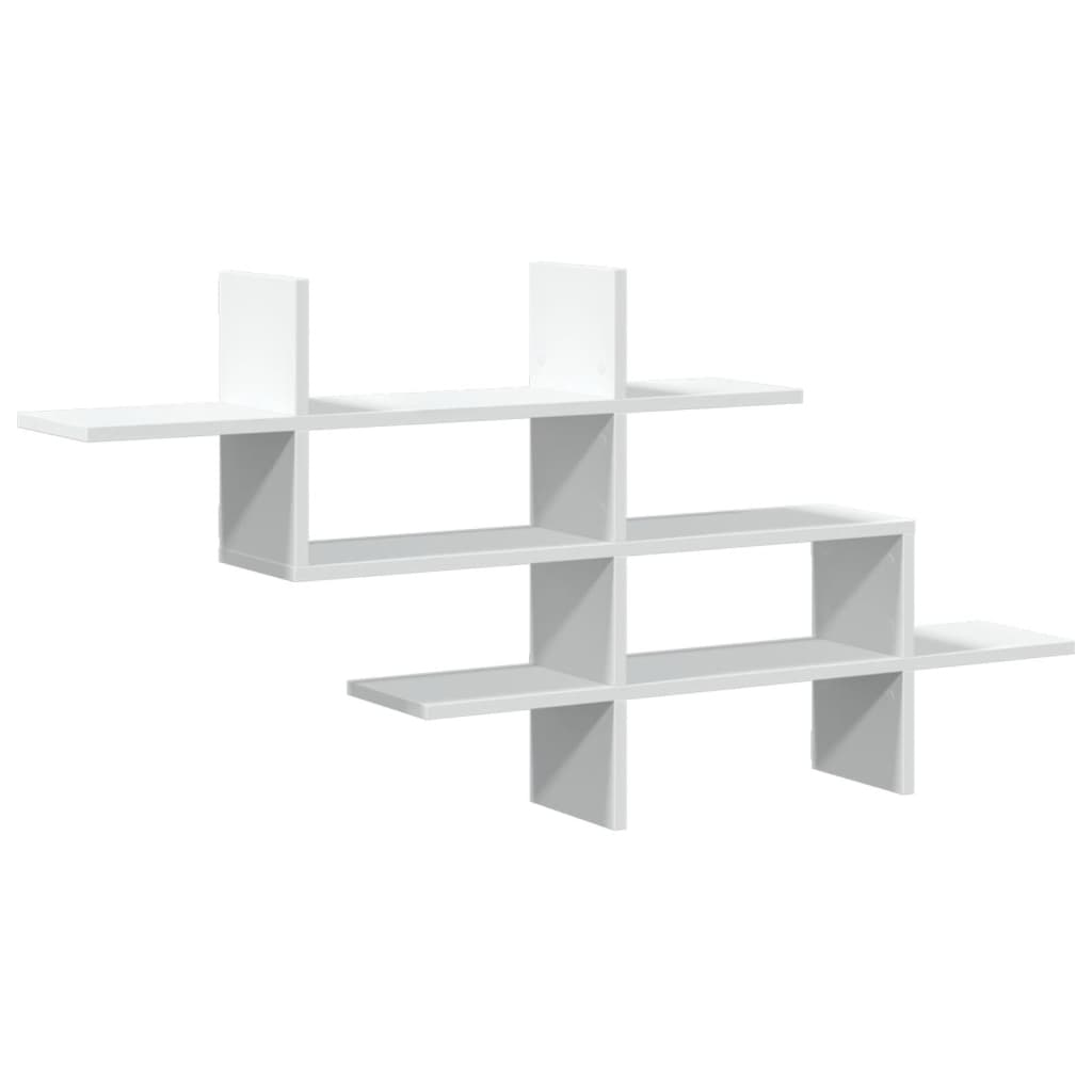 Raft de perete, alb, 124,5x18x60,5 cm, lemn prelucrat GartenMobel Dekor