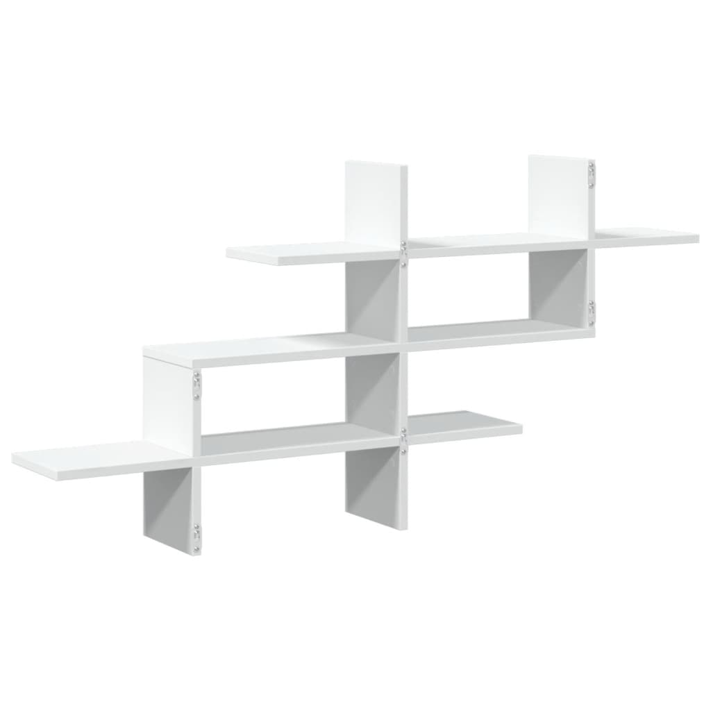 Raft de perete, alb, 124,5x18x60,5 cm, lemn prelucrat GartenMobel Dekor