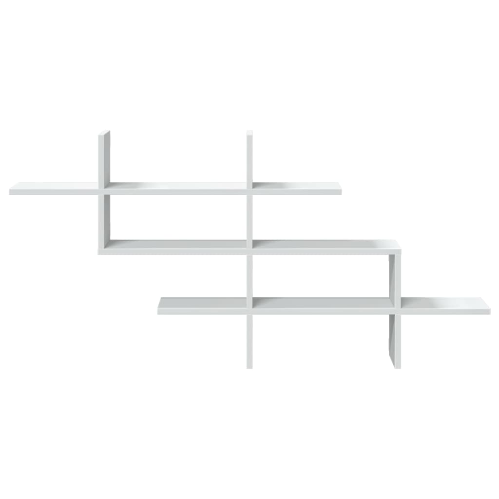 Raft de perete, alb, 124,5x18x60,5 cm, lemn prelucrat GartenMobel Dekor