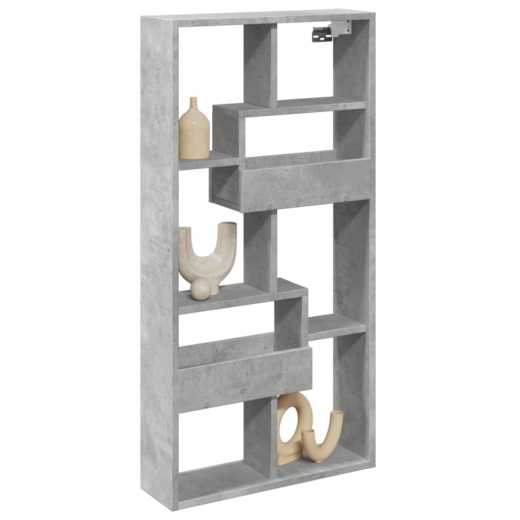 Dulap de perete, gri beton, 50x15x100 cm, lemn prelucrat GartenMobel Dekor