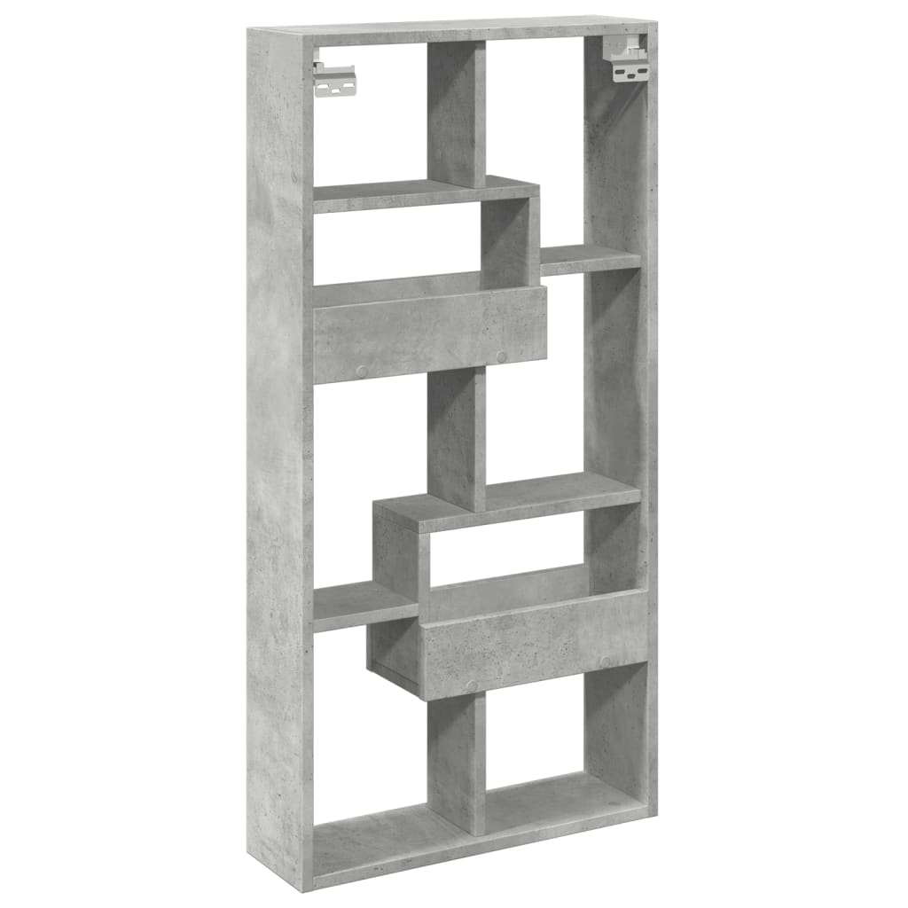 Dulap de perete, gri beton, 50x15x100 cm, lemn prelucrat GartenMobel Dekor