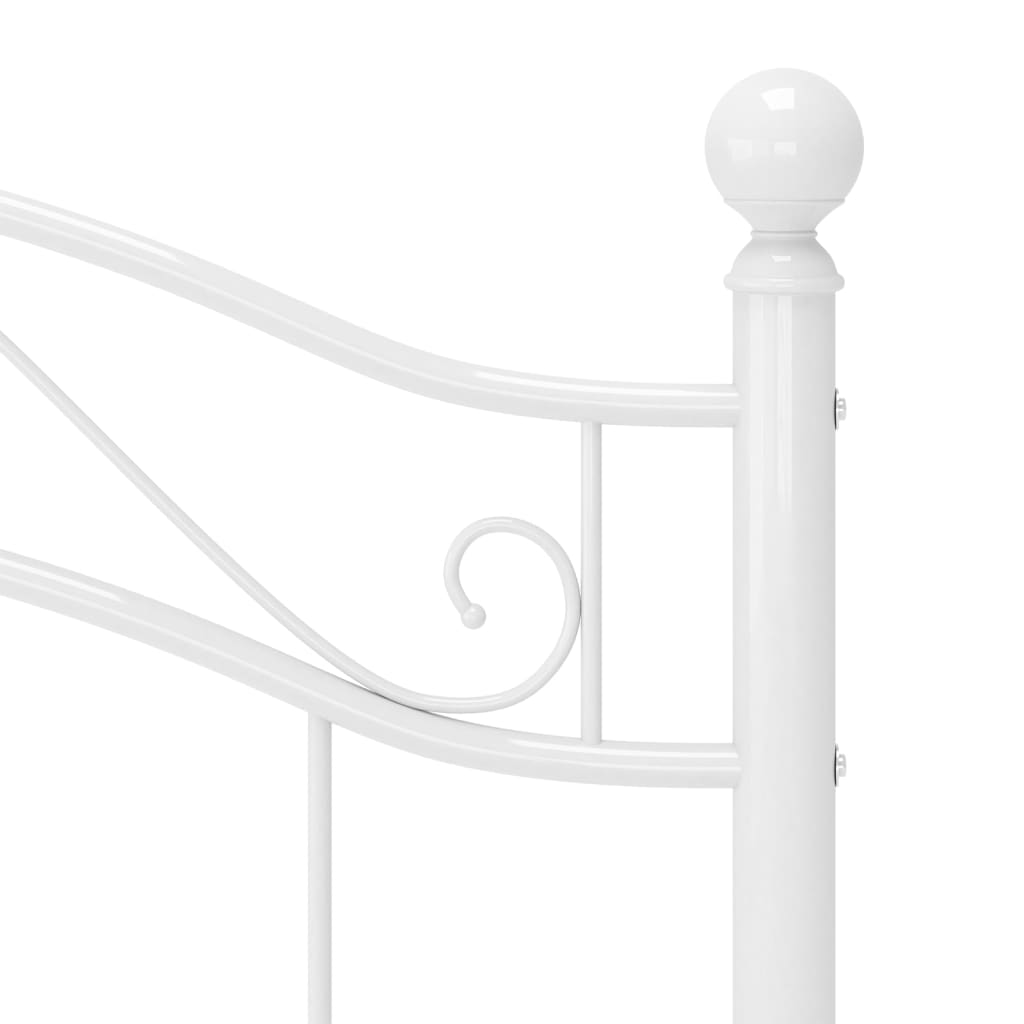 Cadru de pat, alb, 100x200 cm, metal GartenMobel Dekor