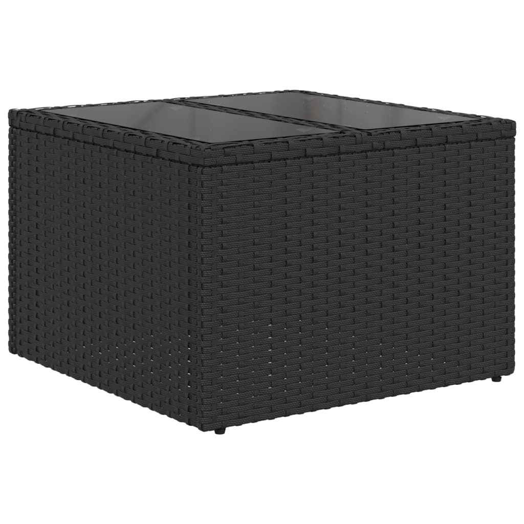 Set canapele de grădină cu perne, 10 piese, negru, poliratan GartenMobel Dekor