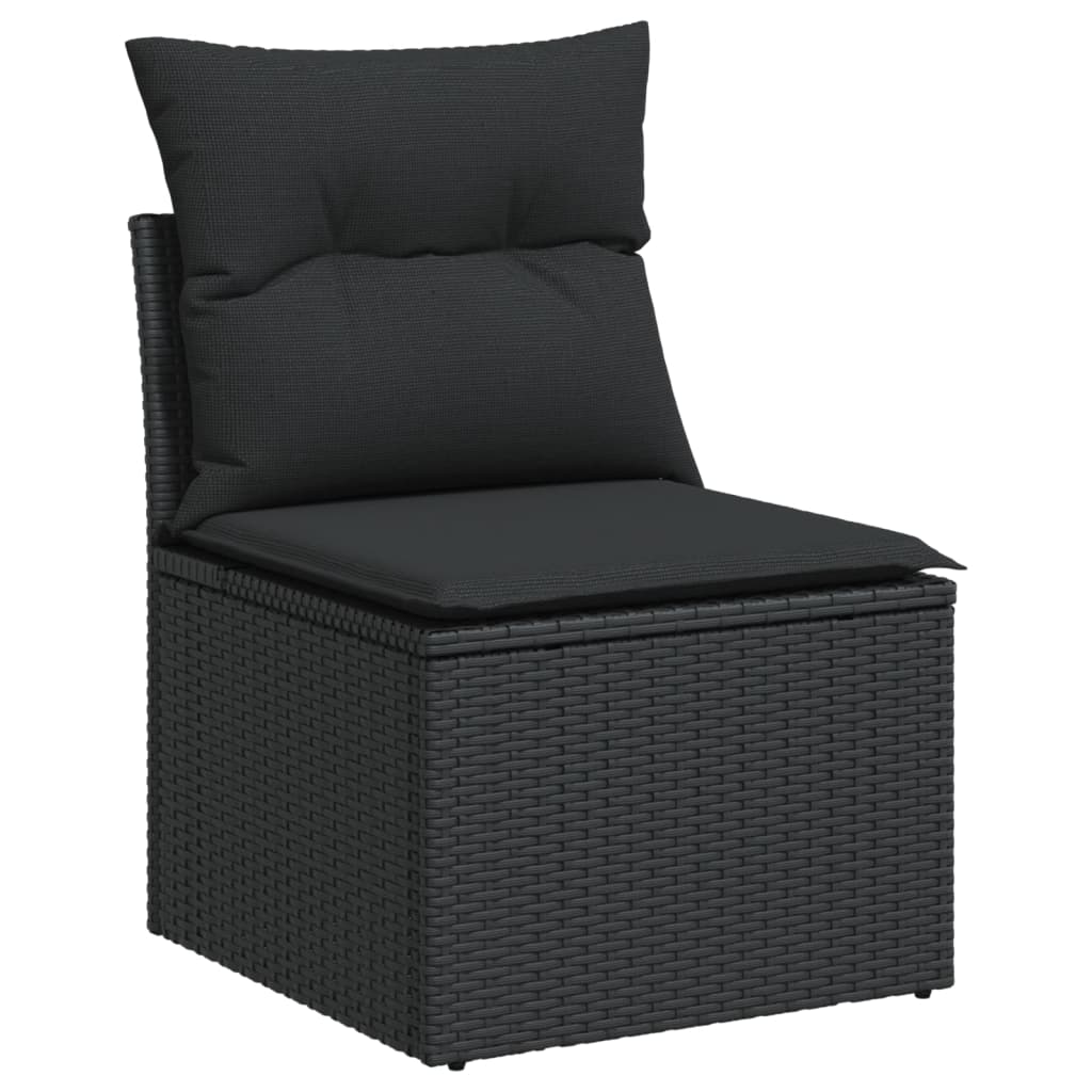 Set mobilier de grădină cu perne, 6 piese, negru, poliratan GartenMobel Dekor