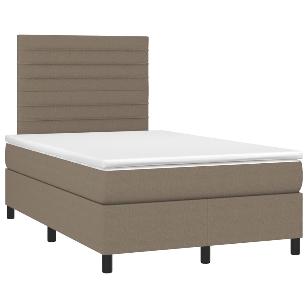 Pat box spring cu saltea, taupe, 120x190 cm material textil GartenMobel Dekor