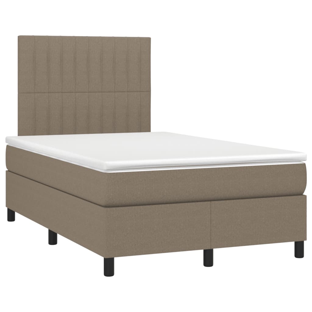 Pat box spring cu saltea, taupe, 120x190 cm material textil GartenMobel Dekor