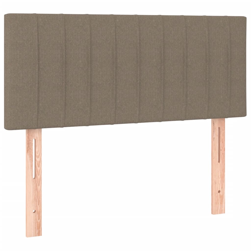 Pat cu arcuri, saltea și LED, gri taupe, 120x190 cm, textil GartenMobel Dekor
