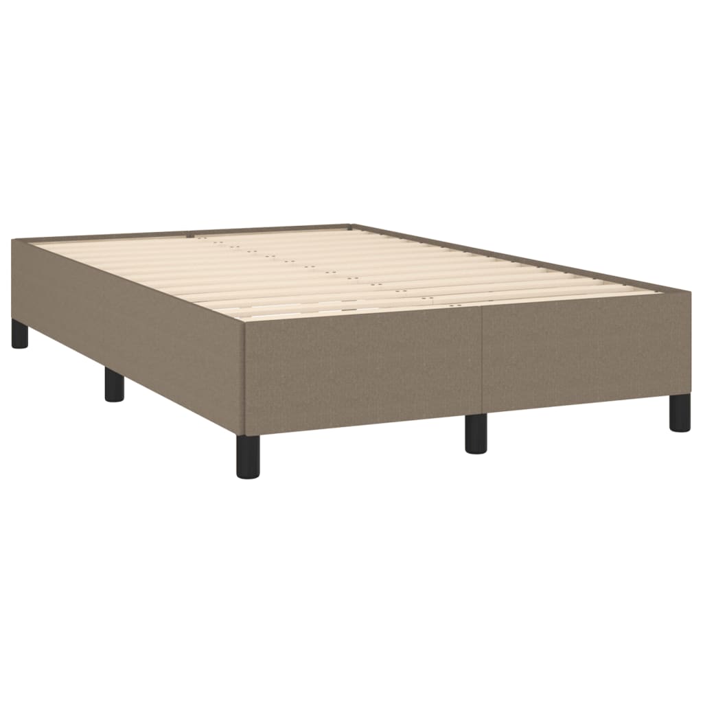 Pat cu arcuri, saltea și LED, gri taupe, 120x190 cm, textil GartenMobel Dekor