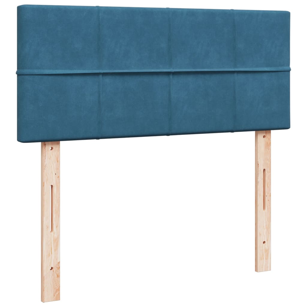 Pat box spring cu saltea, albastru închis, 120x190 cm, catifea GartenMobel Dekor
