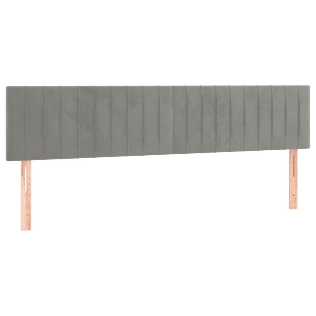 Pat box spring cu saltea, gri deschis, 120x190 cm, catifea GartenMobel Dekor