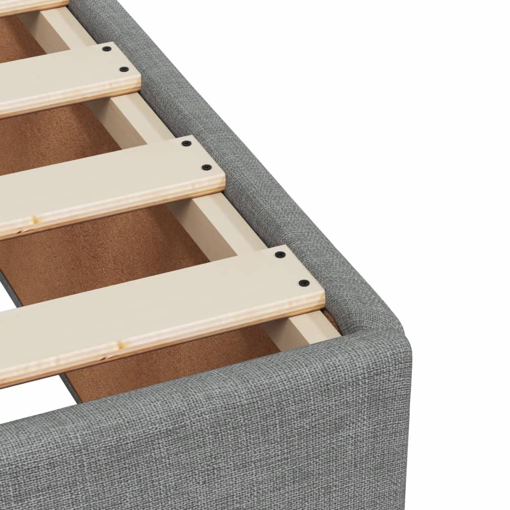 Pat box spring cu saltea, gri deschis, 200x200 cm, textil GartenMobel Dekor