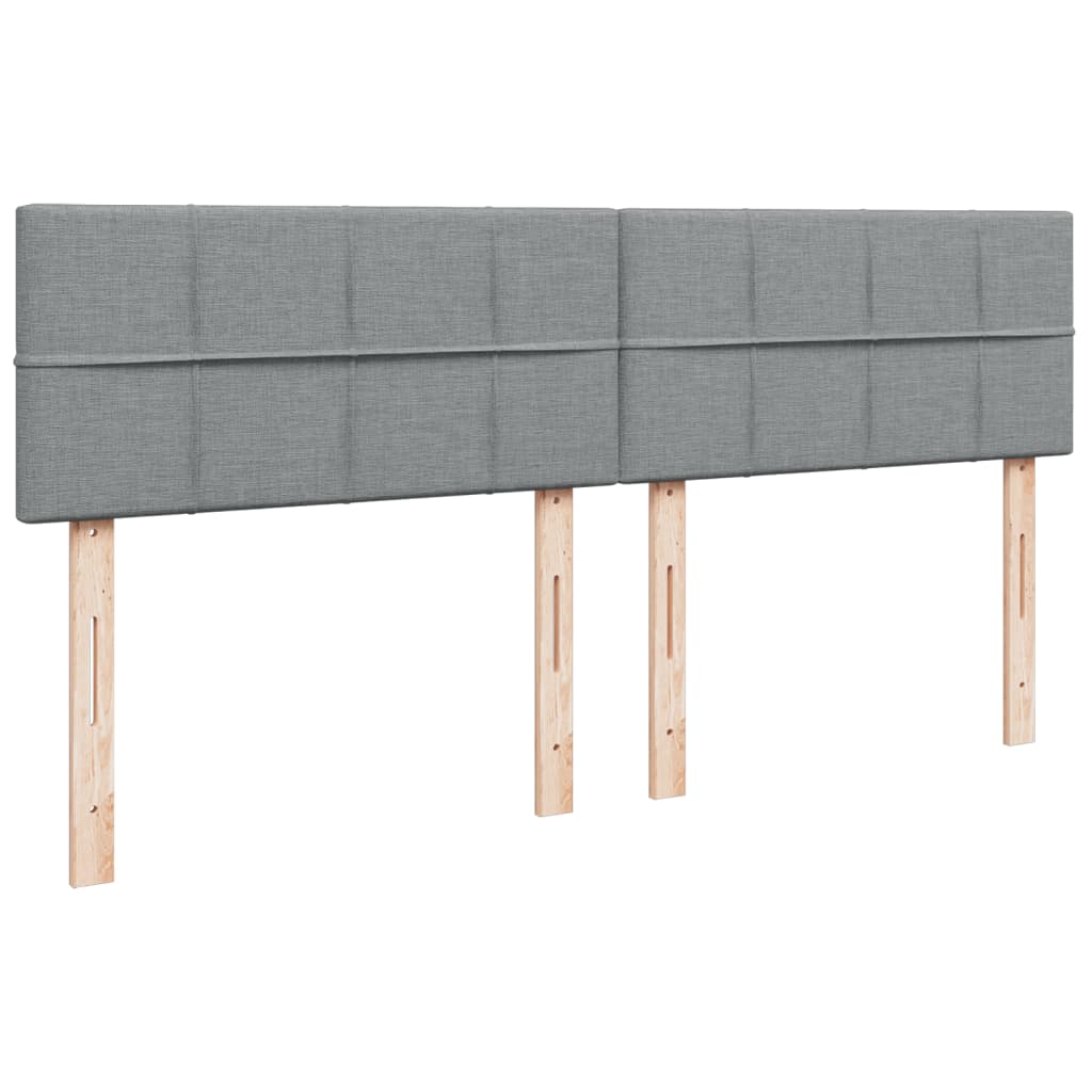 Pat box spring cu saltea, gri deschis, 200x200 cm, textil GartenMobel Dekor