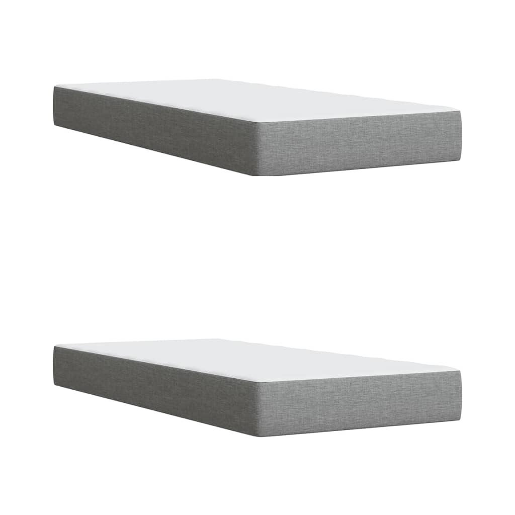 Pat box spring cu saltea, gri deschis, 200x200 cm, textil GartenMobel Dekor