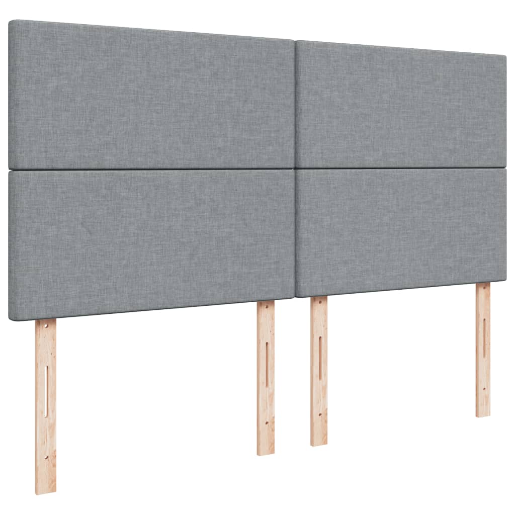 Pat box spring cu saltea, gri deschis, 200x200 cm, textil GartenMobel Dekor