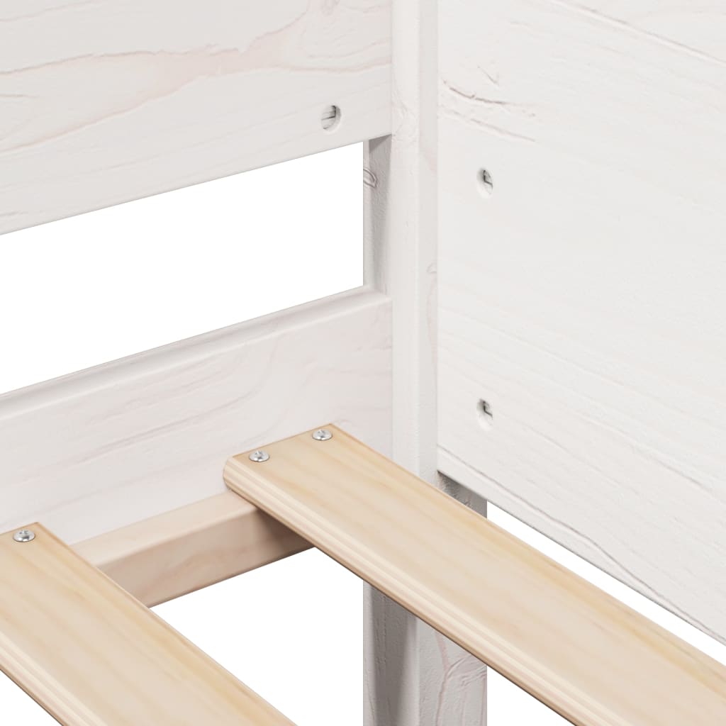 Cadru de pat fără saltea, alb, 80x200 cm, lemn masiv de pin GartenMobel Dekor