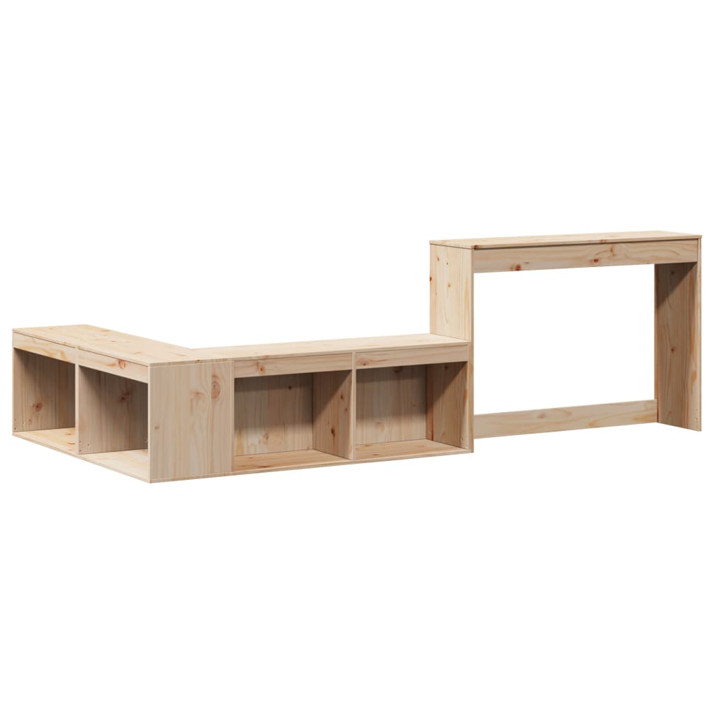 Noptieră cu birou, 222x107x75 cm lemn masiv de pin GartenMobel Dekor