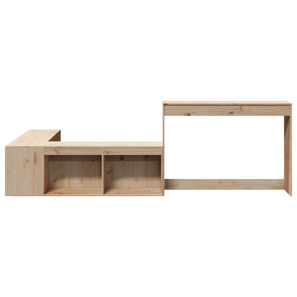 Noptieră cu birou, 222x107x75 cm lemn masiv de pin GartenMobel Dekor