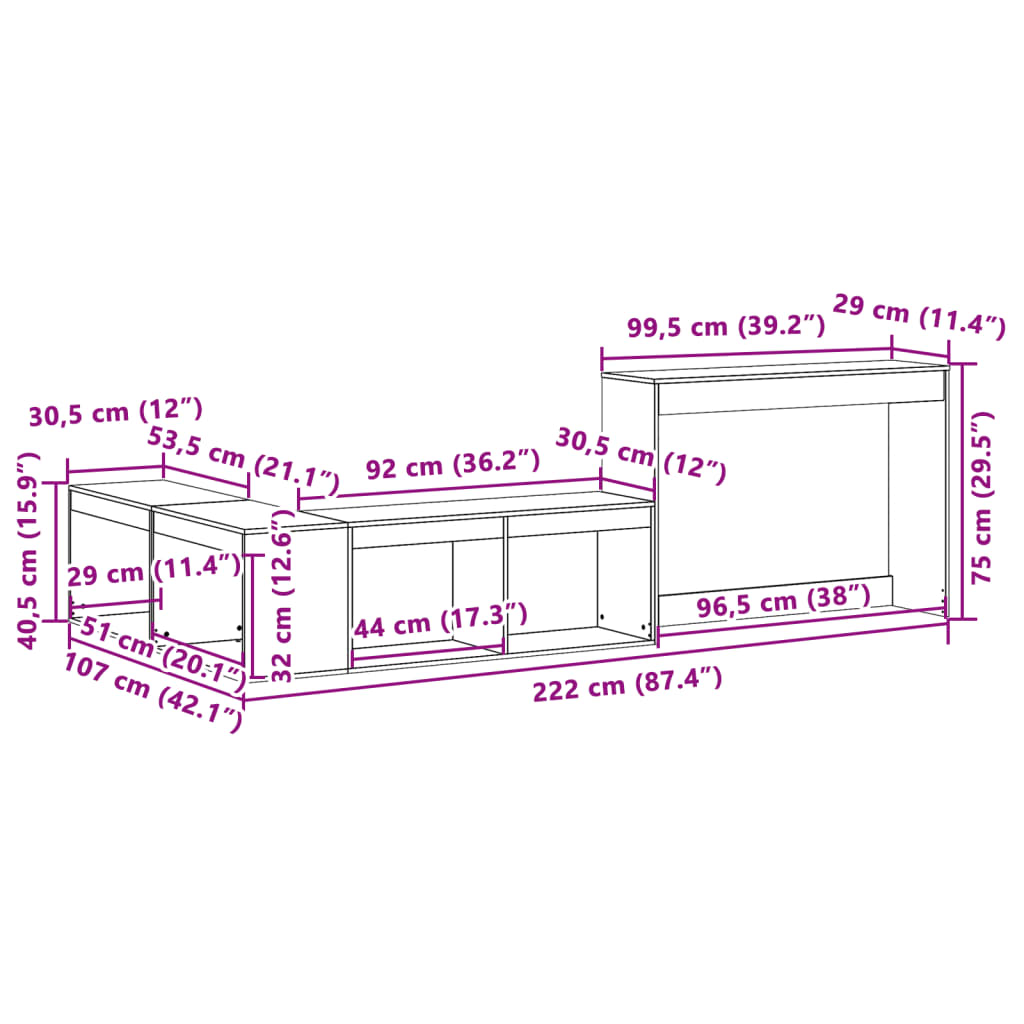 Noptieră cu birou, alb, 222x107x75 cm lemn masiv de pin GartenMobel Dekor