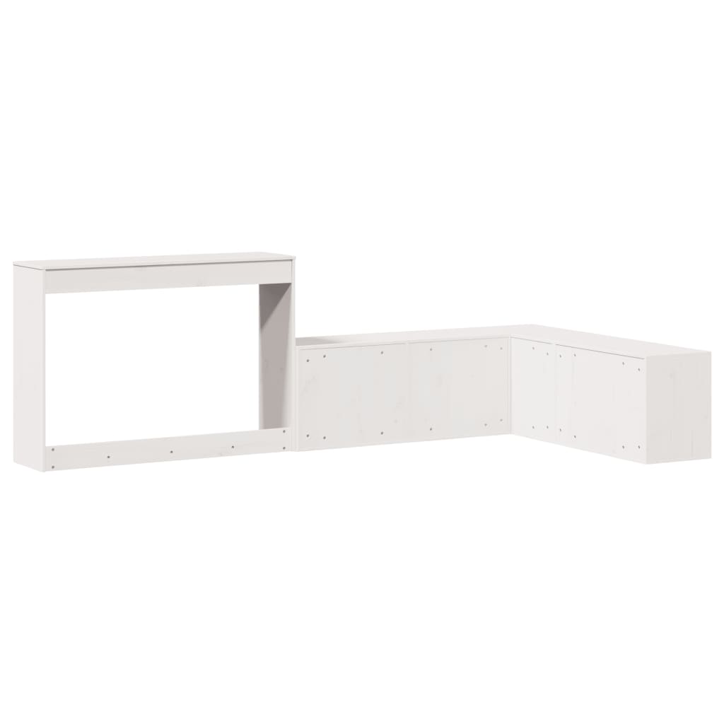 Noptieră cu birou, alb, 232x112x75 cm lemn masiv de pin GartenMobel Dekor