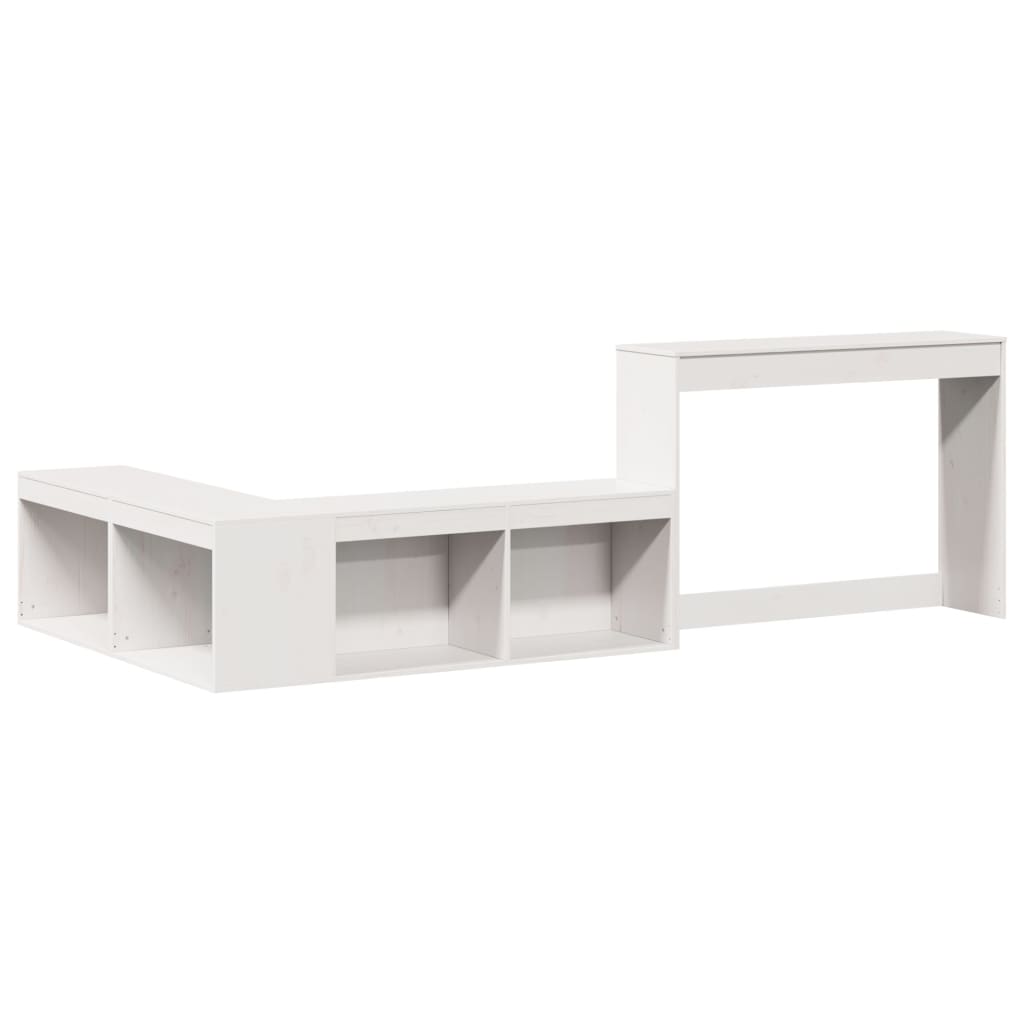 Noptieră cu birou, alb, 232x112x75 cm lemn masiv de pin GartenMobel Dekor