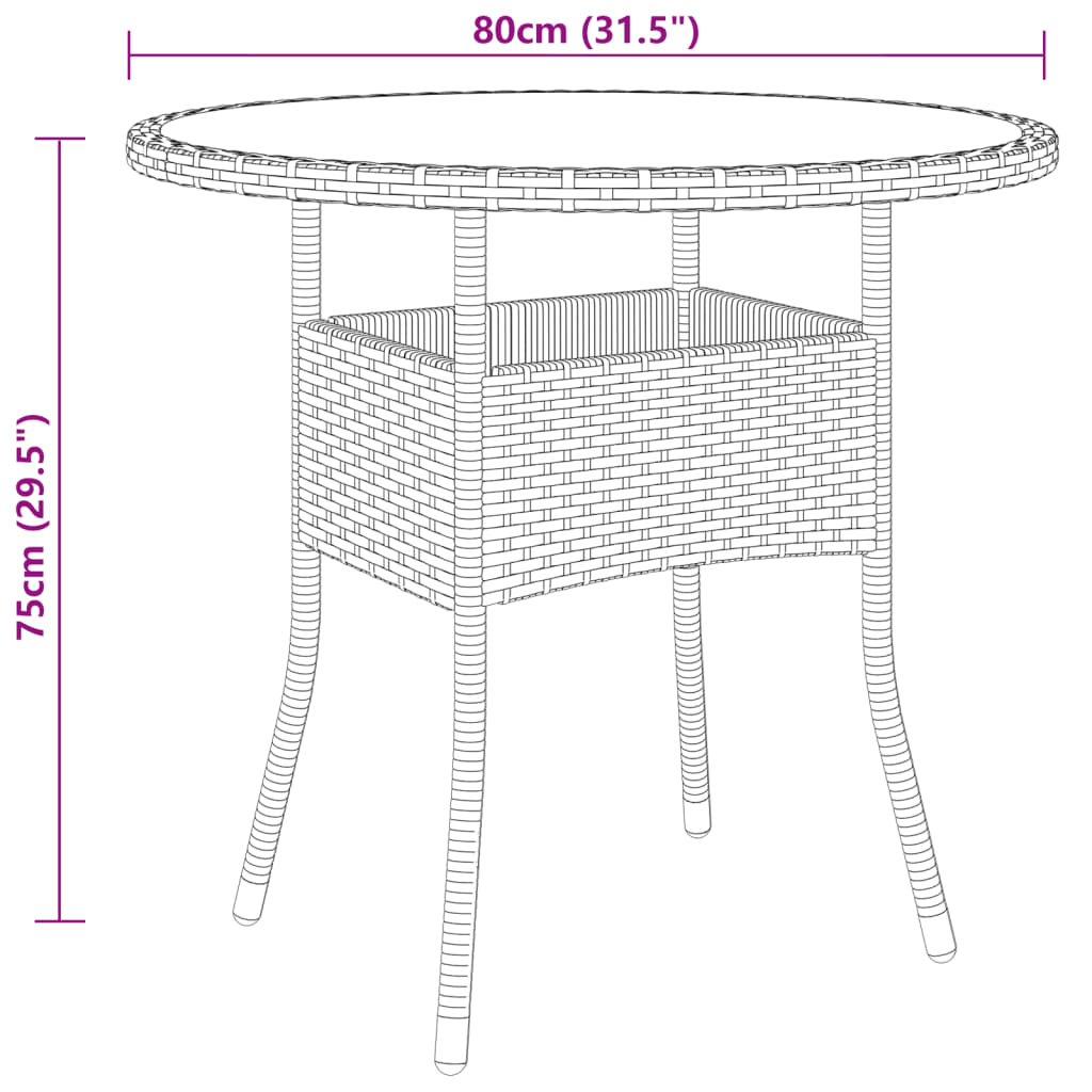Set mobilier de grădină, 3 piese, gri, poliratan GartenMobel Dekor