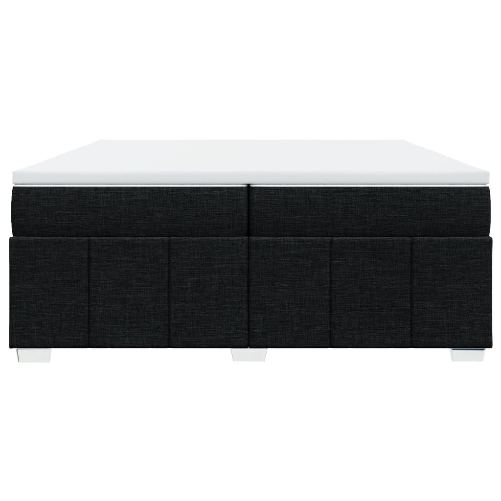 Pat box spring cu saltea, negru, 200x200 cm, textil GartenMobel Dekor