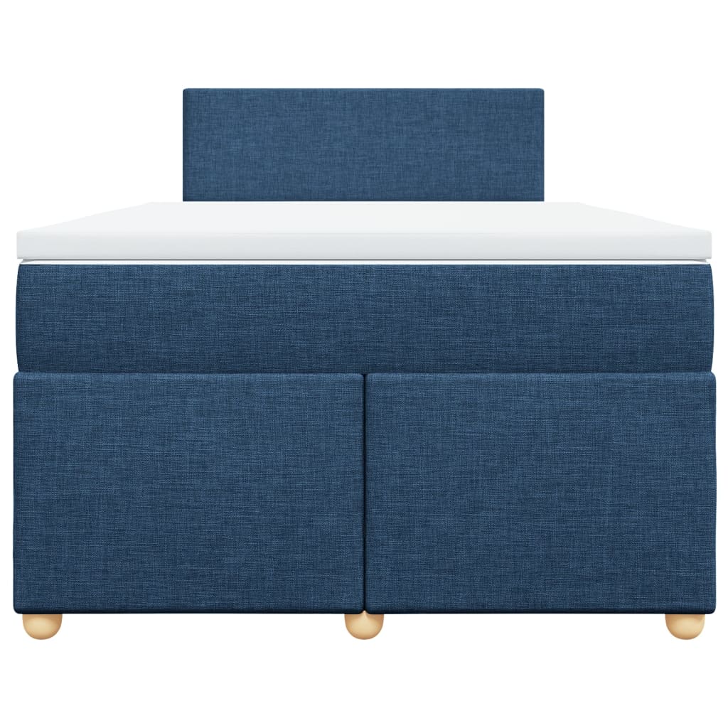 Pat box spring cu saltea, albastru, 120x190 cm, material textil GartenMobel Dekor