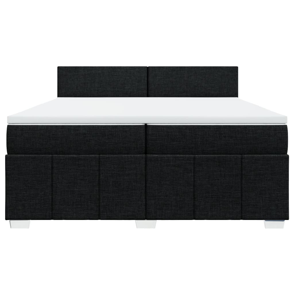 Pat box spring cu saltea, negru, 200x200 cm, textil GartenMobel Dekor