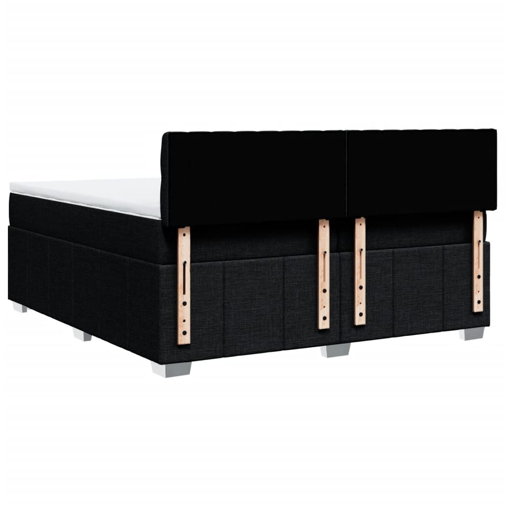 Pat box spring cu saltea, negru, 200x200 cm, textil GartenMobel Dekor