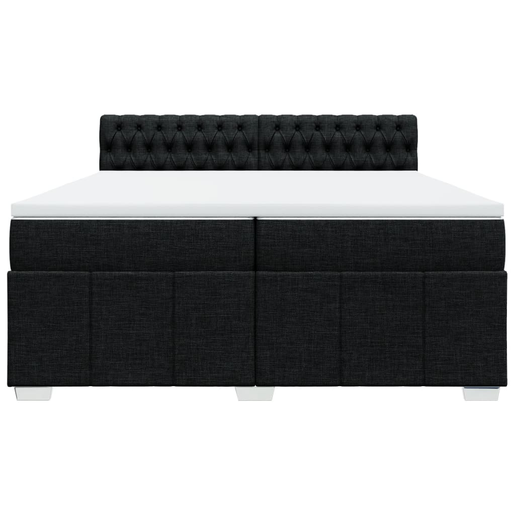 Pat box spring cu saltea, negru, 200x200 cm, textil GartenMobel Dekor