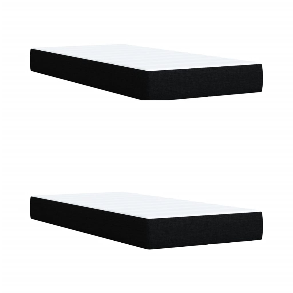 Pat box spring cu saltea, negru, 200x200 cm, textil GartenMobel Dekor
