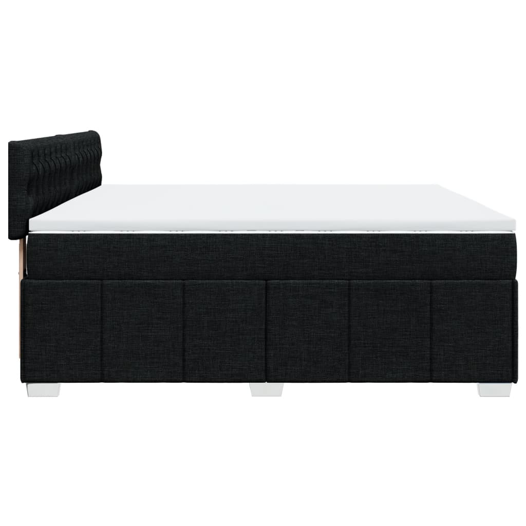 Pat box spring cu saltea, negru, 200x200 cm, textil GartenMobel Dekor