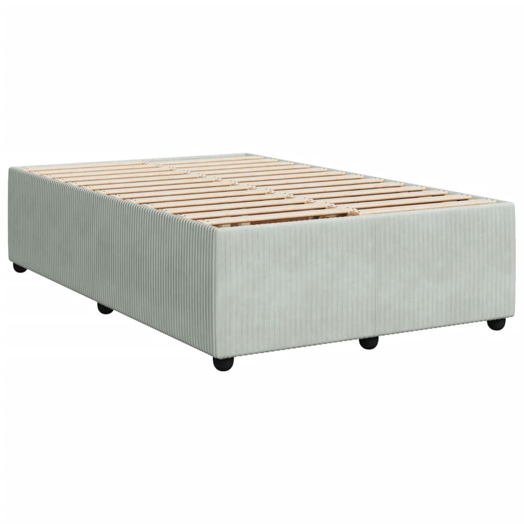 Pat box spring cu saltea, gri deschis, 120x190 cm, catifea GartenMobel Dekor