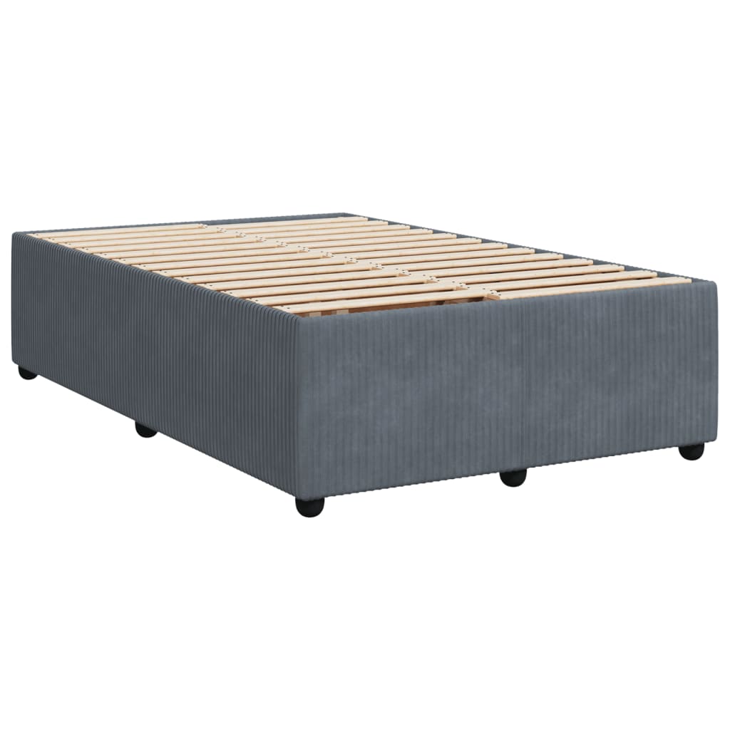 Pat box spring cu saltea, gri închis, 120x190 cm, catifea GartenMobel Dekor