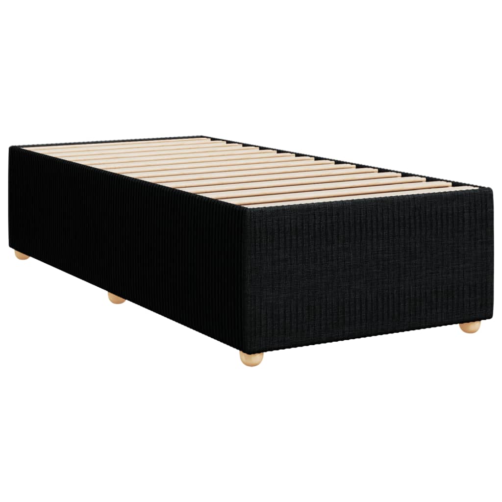 Pat box spring cu saltea, negru, 100x200 cm, textil GartenMobel Dekor