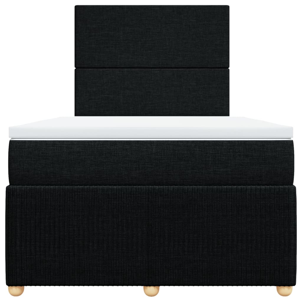 Pat box spring cu saltea, negru, 120x190 cm, catifea GartenMobel Dekor