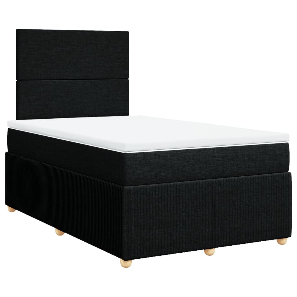 Pat box spring cu saltea, negru, 120x190 cm, catifea GartenMobel Dekor