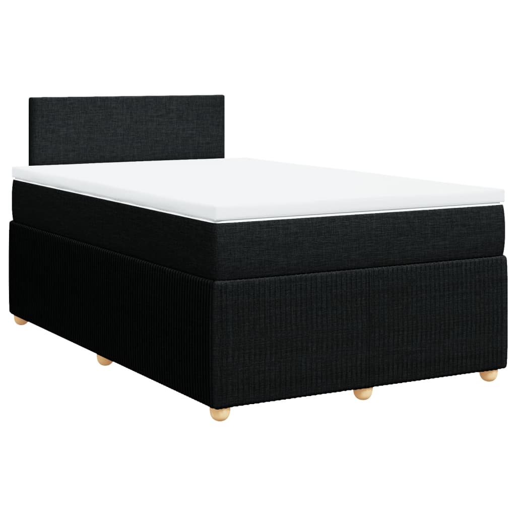 Pat box spring cu saltea, negru, 120x190 cm, catifea GartenMobel Dekor