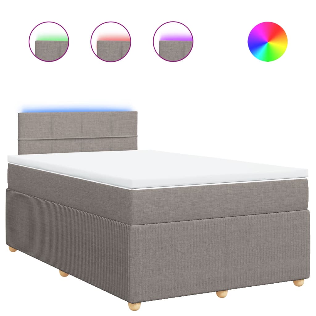 Pat box spring cu saltea, taupe, 120x190 cm material textil GartenMobel Dekor