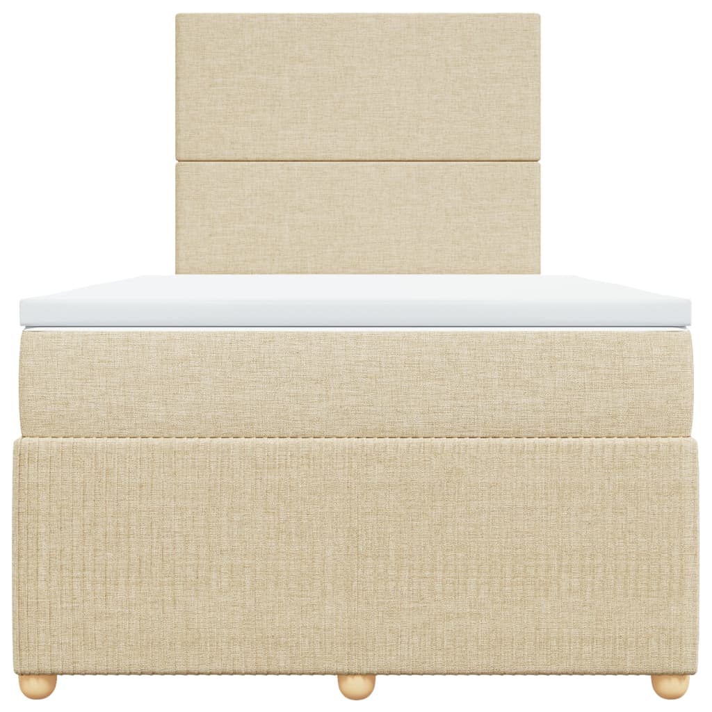 Pat continental cu saltea, crem, 120x190 cm, textil GartenMobel Dekor