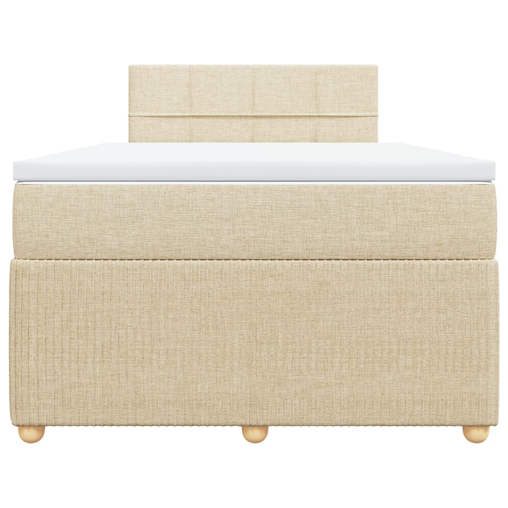 Pat continental cu saltea, crem, 120x190 cm, textil GartenMobel Dekor