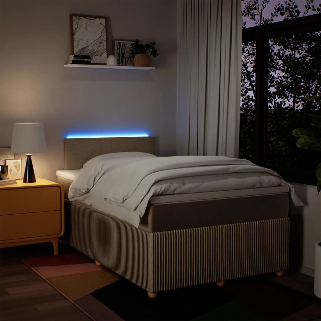 Pat continental cu saltea, crem, 120x190 cm, textil GartenMobel Dekor