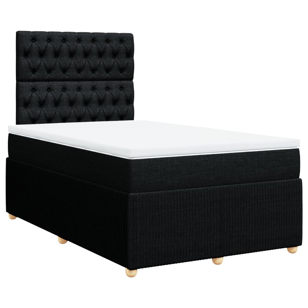 Pat box spring cu saltea, negru, 120x190 cm, catifea GartenMobel Dekor