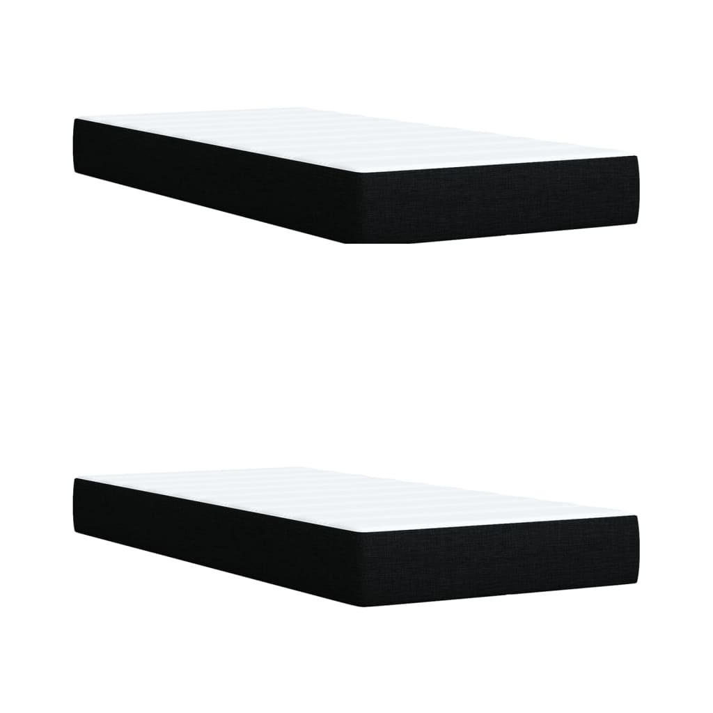 Pat box spring cu saltea, negru, 200x200 cm, textil GartenMobel Dekor