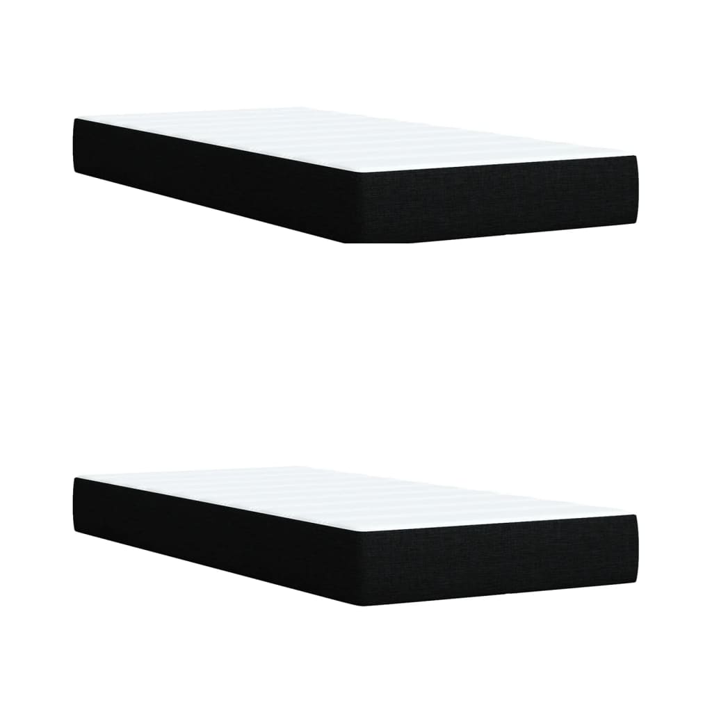 Pat box spring cu saltea, negru, 200x200 cm, textil GartenMobel Dekor