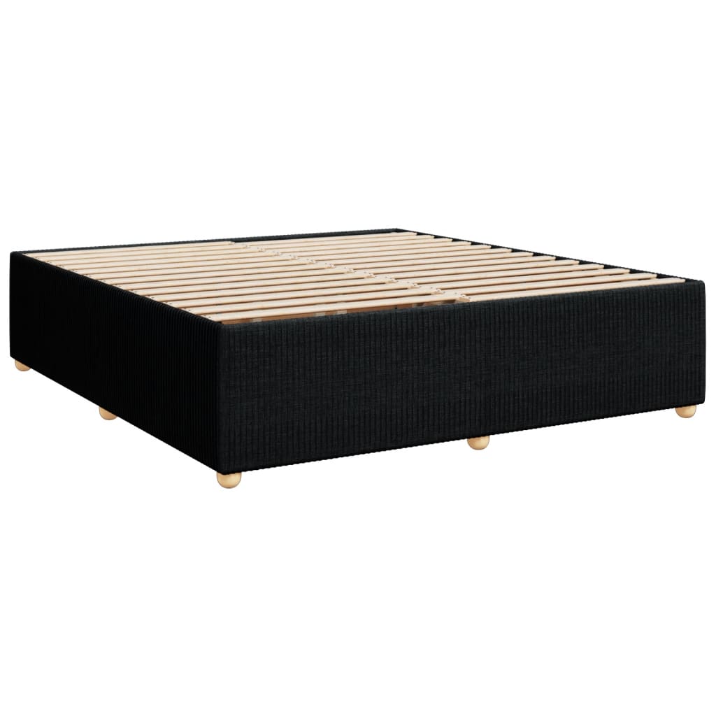Pat box spring cu saltea, negru, 200x200 cm, textil GartenMobel Dekor